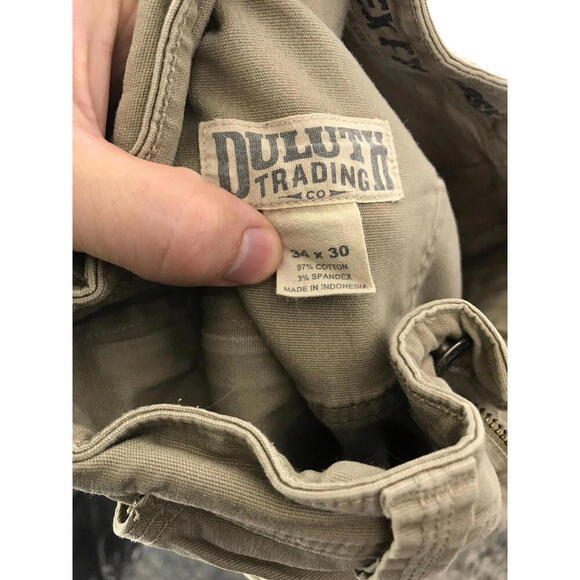 Duluth Trading Pants Mens 34 X 30 Flex Fire Hose Foreman Brown Canvas Work - Picture 4 of 11